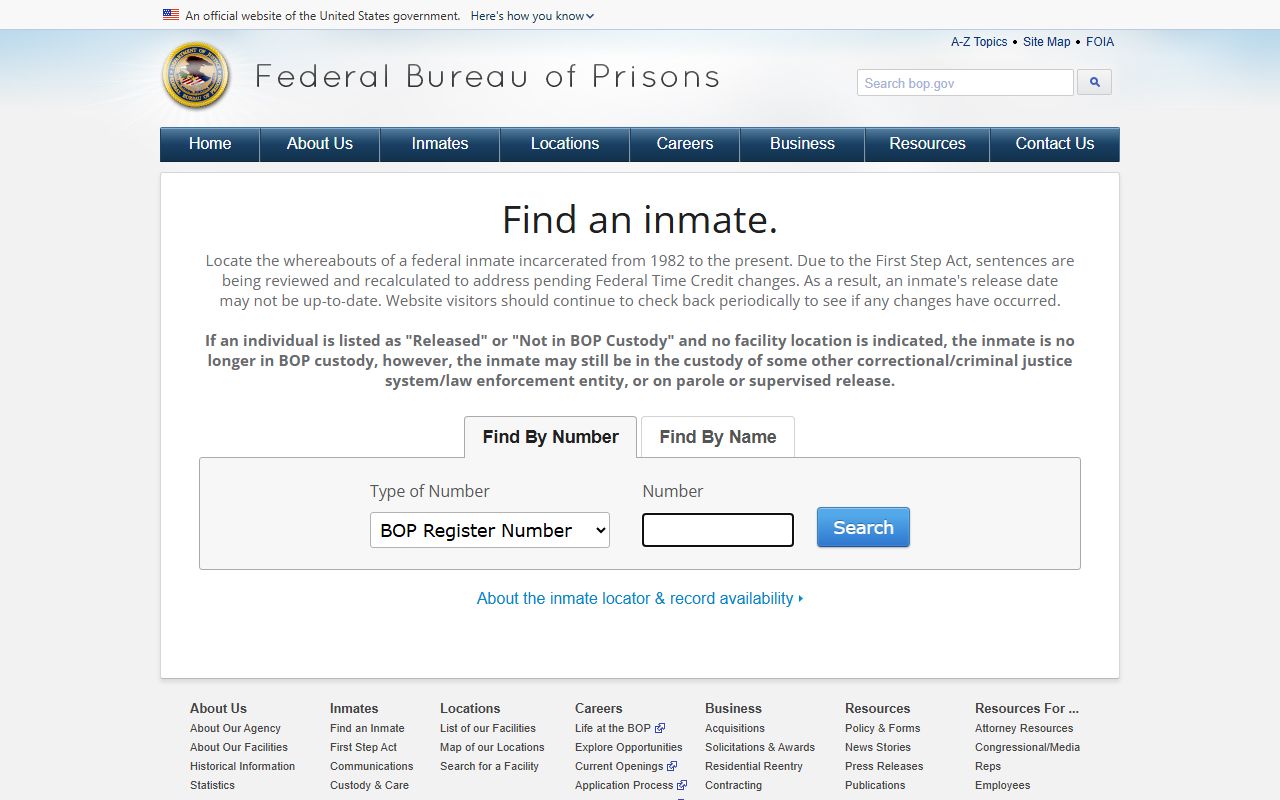 Federal BOP inmate locator contrasted with Randolph County jail mugshots
